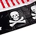 Juvale Pirate Tablecloth - 3-Pack, Black/Red/White, 54 x 108 in - Pirate Party Tablecloths & Disposable Plastic Table Covers