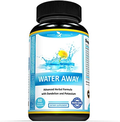 Potent Garden Water Away Advanced Herbal Formula Diuretic with Dandelion, Potassium, Green Tea Extract & More, 60 Capsules