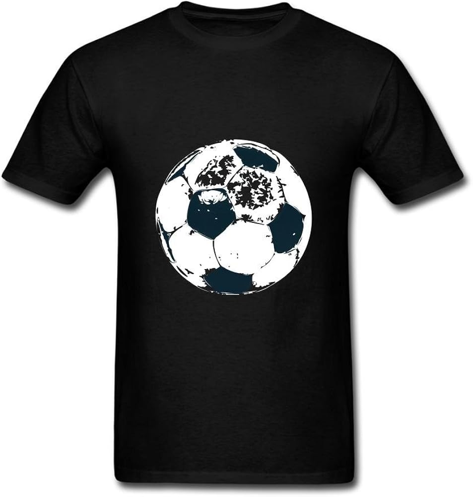 Heerinsy Men's Soccer Ball Pop Art Style Design White Color Short Sleeve T-Shirt S