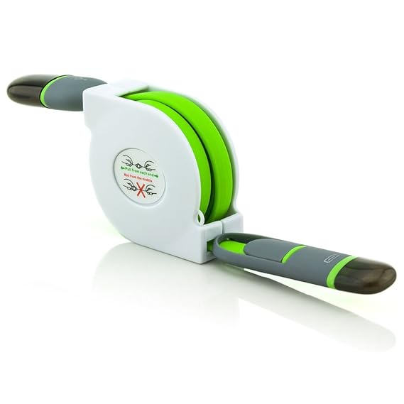 C.D.R. Ausziehbar ausziehbares 2in1 Micro USB & 8 Pin High Speed Ladekabel Datenkabel Ladegerät Daten Lade Kabel für alle MP3