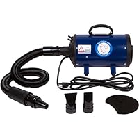 Flying Simple Dog Cat Pet Force Dryer with Heater by Flying Pig Grooming (Navy Blue)