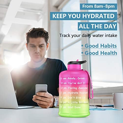 Large plastic water jug with a handle, designed to hold a gallon of water.