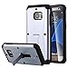 Galaxy S7 Case, Pandawell™ [Built-in Screen Protector ] [Kickstand Feature] Hybrid Dual Layer Armor Defender Full Body Protective Case Cover for Samsung Galaxy S7 - Silver