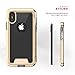 Zizo ION Series for iPhone Xs Max case Military Grade Drop Tested with Tempered Glass Screen Protector (Gold & Clear)