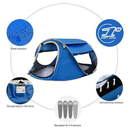 image for Pop Up Tent by DEVAISE-Automatic and Instant Setup-Waterproof and Anti