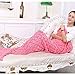 iBaby888 Handmade Mermaid Tail Blanket Crochet All Seasons Warm Knitted Bed Blanket Sofa Quilt Living Room Sleeping Bag for Kids and Adults(72.8