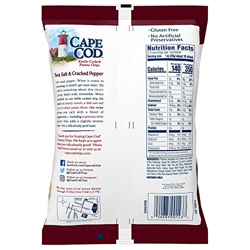 Cape Cod Potato Chips, Sea Salt and Cracked Pepper Kettle Cooked Chips