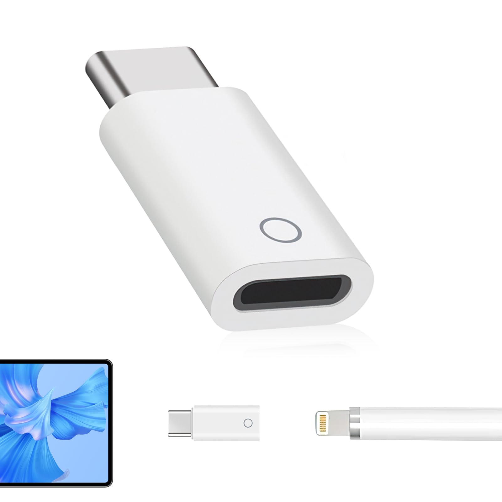 USB C to Pencil Adapter for Apple Pencil 1st Generation, Lightning to USB C for iPad 10th 11th Gen, Supports Bluetooth Pairing