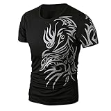 Men's Tee,Neartime Summer Casual Short sleeve T-shirt for Men Sport Clothes (L, Black)