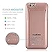 Kujian iPhone 6 Battery Case Charger External Battery Backup Charger Case 3500mAh with Kickstand for iPhone 6/6S (Rose Gold)