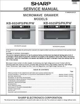 Kb6524ps Pk Pw Kb 2625ps Pk Pw Microwave Drawer Service Manual