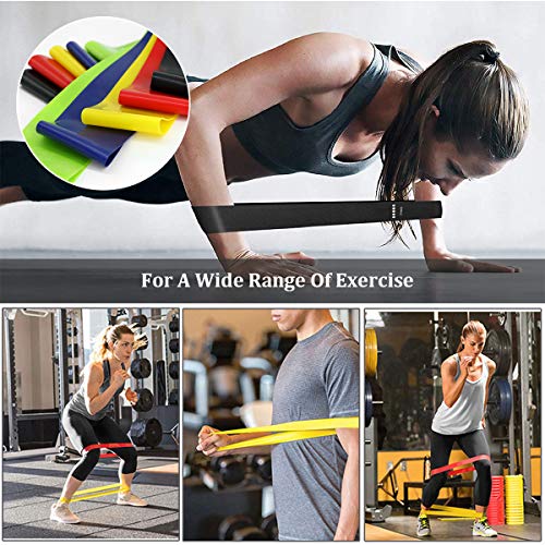 Ledeak-Widerstandsbaender-5er-Set-Naturlatex-Fitnessbaender-mit-Tragebeutel-Gymnastikband-in-5-Staerke-fuer-Maenner-und-Frauen-Crossfit-Muskelaufbau-Yoga-Pilates