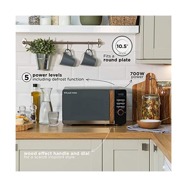Russell-Hobbs-RHMD714B-N-17L-700w-Scandi-Black-Digital-Microwave-with-5-Power-Levels-Wood-Effect-Handle-Dials-Clock-Timer-Automatic-Defrost-Easy-Clean-8-Auto-Cook-Menus Russell Hobbs RHMD714B-N 17L 700w Scandi Black Digital Microwave with 5 Power Levels, Wood Effect Handle & Dials, Clock…