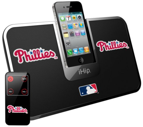 iHip Official MLB - PHILADELPHIA PHILLIES - Portable iDock Stereo Speaker with Wireless Remote MLV5000PHL