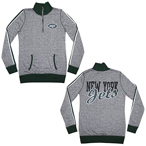 Girls NY Jets Athletic Thermal Half-Zip Sweatshirt L(11/13) Grey