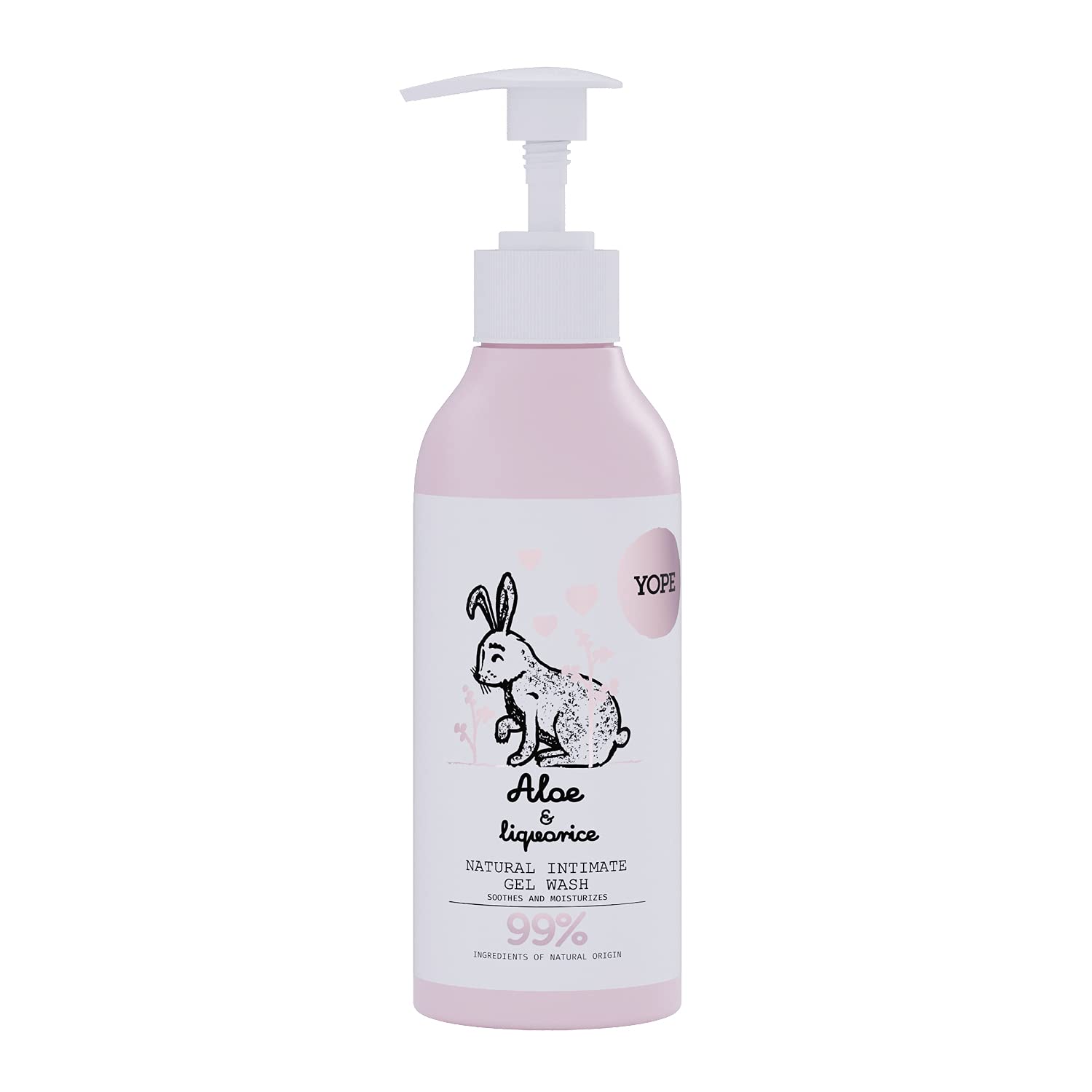 YOPE Natural Intimate Wash Feminine Wash Lacid Acid Sorbitol Panthenol Gentle 99% Natural Ingredients Aloe & Liquorice 300Ml