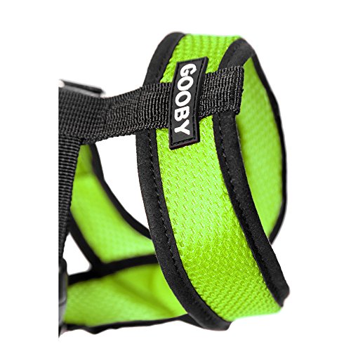 Gooby Choke Free X Frame Soft Harness with Micro Suede Trimming for Small Dogs, Medium, Green