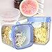 Lanting 6 Pcs Stretchable Food Saver Dishwasher and Freezer, Bowl Covers Reusable, Blue Silicone Stretch Lids