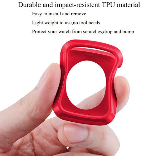 Apple Watch Case, iitee 42mm Universal Slim Rugged Protective TPU iWatch Case for Apple Watch Series 3 Series 2 Series 1 (Matte Red)