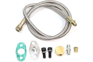 LTI-DIRECT LTI 36" Universal Turbo Oil Feed Line Kit for T3 T4 T3/T4 T04E T60 T61 T66 T70 1/8 NPT -4AN