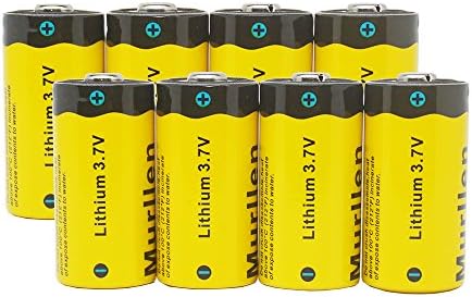 8x Murllen CR123A Rechargeable Lithium Arlo Camera Batteries, 3.7V 800mAh RCR123A 16340 Li-ion Battery for Arlo Camera, Flashlight, Security System