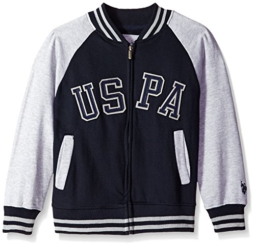 U.S. Polo Assn. Big Boys' Color Block Fleece Jacket, Classic Navy, 14/16