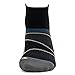 Feetures! Men's Elite Light Cushion Quarter, black + Reflector, large