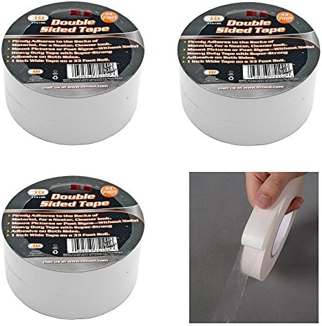 6 Rolls Double Sided Tape Transparent Heavy Duty Mounting Adhesive 33Ft x1" Wide
