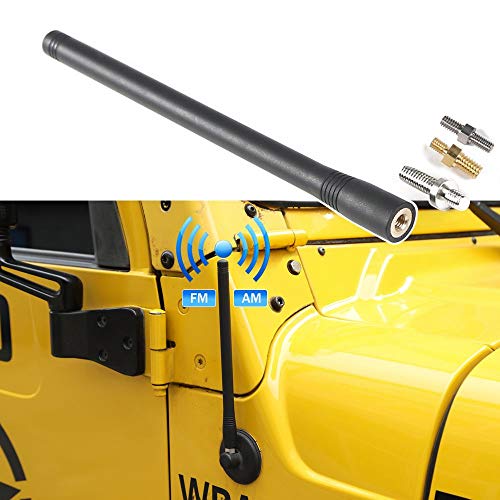 image for JeCar 7.5Inch Stubby Reflex Short Antenna Replacement TJ JK JL F150 Ac