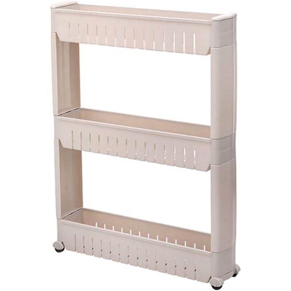 Cloudsky 4 Tier Mobile Shelving Unit Slim Slide Out Storage Tower