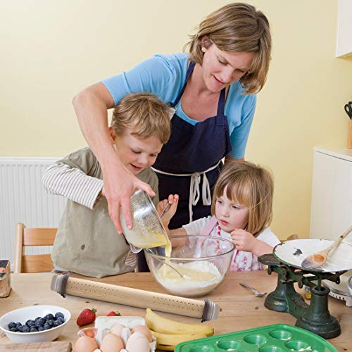 Rolling Pin, Adjustable Rolling Pin with Removable Thickness Rings, Beech Wood Rolling Pin for Baking Pizza, Pie, Pastries, Pasta, Cookies