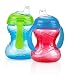 Nuby No Spill Clik-It Cup, 4 Months Plus 2 Pack (Blue & Red)