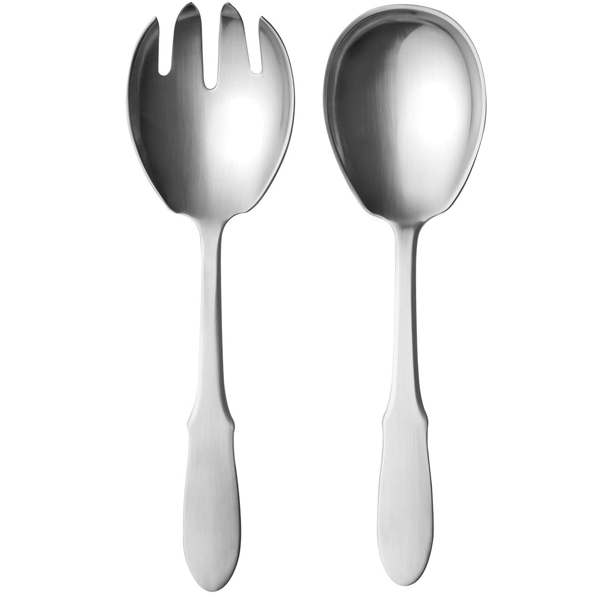 Georg Jensen Mitra Serving Set in 18/8 Stainless Steel - Spoon and Fork with Matte Finish - Dishwasher Safe - Pack of 2