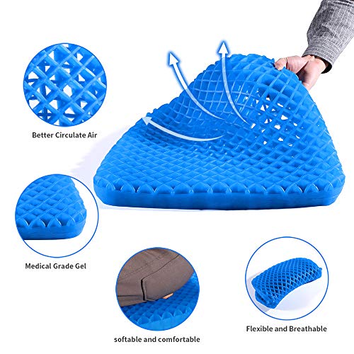 Gel Seat Cushion, DoubleLayer Thick Cooling Seat Cushion for Long
