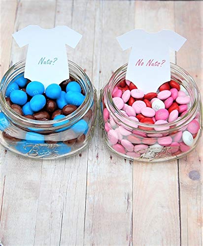 Amazon Com 2 Tags Nuts Or No Nuts Boy Or Girl Baby Onesie Gift Tags Gender Reveal Party Decor Tag Only 3 1 2 Handmade