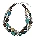 Bocar 2 Layer Statement Chunky Beaded Fashion Necklace for Women Gifts (NK-10384-Aqua Sky)