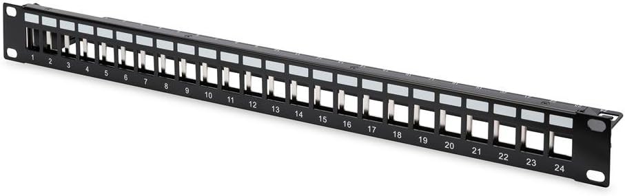 DIGITUS 19-inch 24-Port Shielded Modular Patch Panel Rack Mount 1U Black