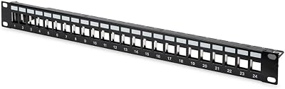 DIGITUS 19-inch 24-Port Shielded Modular Patch Panel Rack Mount 1U Black
