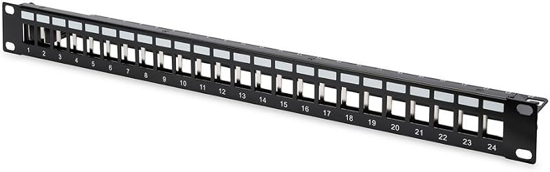 DIGITUS 19-inch 24-Port Shielded Modular Patch Panel Rack Mount 1U Black