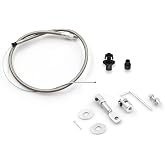 LVOUP 5657 Stainless Adjustable Steel Braided Throttle Cable Kit | 36" in cable 24" Sleeve