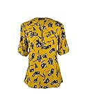 Oyamiki Women Casual V-Neck Long Sleeve Zip Up Shirt Chiffon Polka Dot Blouse Top