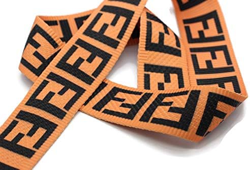 45 mm Inspired Orange Ribbon for Strap, Double Decker Ribbon, Ribbon for Bag, Sport Ribbons, FF Trims, FF Ribbons, ff Belting (0,5 Meter/ 0,54 Yard)