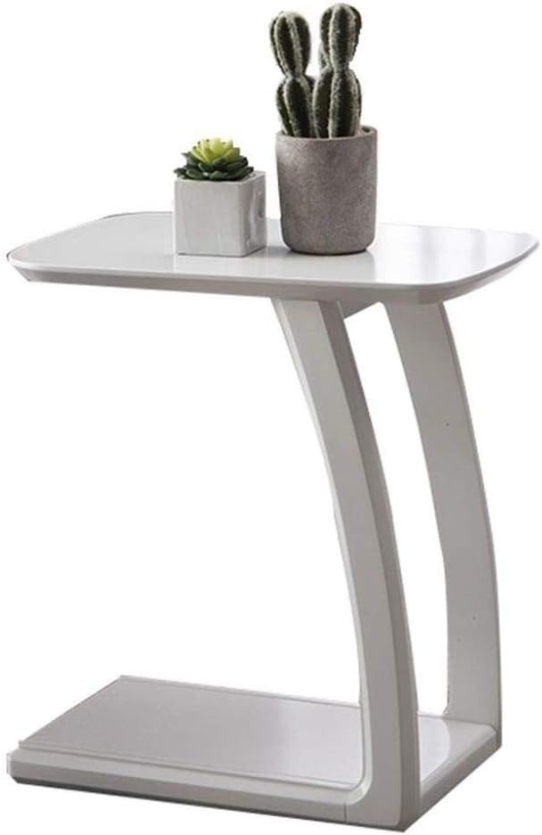 Zfggd Side Table With Curved Leg, U Shaped End Sofa Coffee Table