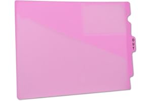 PDC Healthcare FC178PK Outguide, Center Tab, Letter Size, 2 Pockets, Vinyl, 12 7/8" x 9 1/2", Pink (Pack of 25)