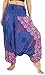 NaLuck Harem Pants Women’s Hippie Bohemian Smocked Waist Mandala Floral Prints Boho Yoga Aladdin Pants Jumpsuit PH12-Navy