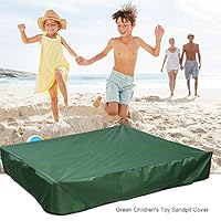 FOONEE Sandbox Cover, Square Dustproof Protection Sandbox Canopy with Drawstring, Waterproof Sandpit Pool Cover, Avoid The Sand and Toys Contamination, Green,47.24 X 47.24in