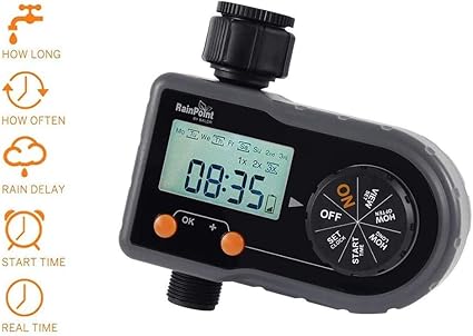 Seaan Water Timer Single Outlet Hose Watering Timer Electronic Irrigation System Timer Water Controller With Lcd Display Digital Garden Timer Automatic Watering Device Amazon Co Uk Garden Outdoors