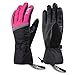 MCTi Ski Gloves,Winter Waterproof Snowboard Snow 3M Thinsulate Warm Touchscreen Cold Weather Women Gloves Wrist Leashes Rose Red Medium