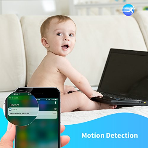 FREDI WiFi Wireless Camera with Remote Viewing Indoor Pan/Tilt Security IP Camera Baby Monitor Plug & Play, 2-Way Talking (Black)
