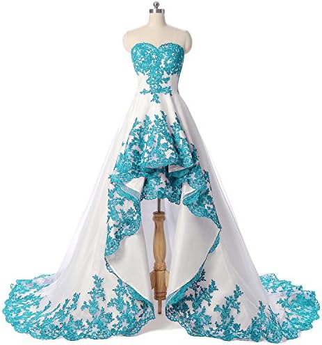 Poplarboy Women's Multi Layer High Low Prom Ball Gown Dresses Applique Sleeveless Evening Bridal Formal Party Gowns